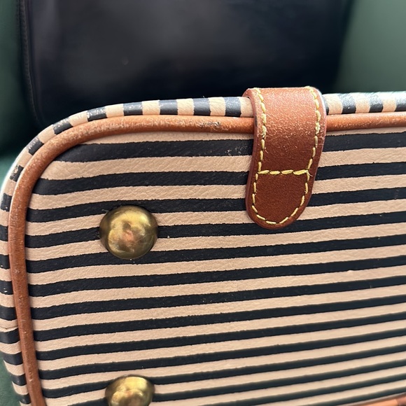 Holding Horses, Anthropology leather satchel, striped bag. - Picture 8 of 16